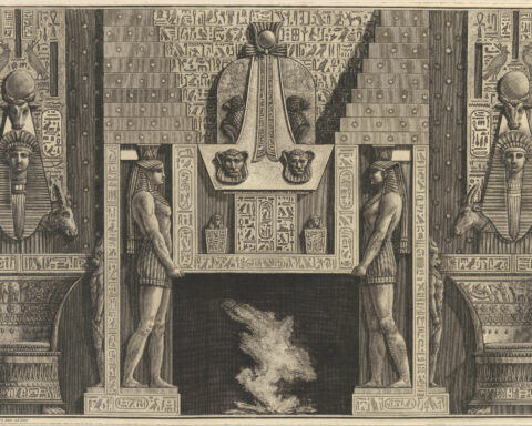 Giovanni Battista Piranesi, Camino in stile egizio, ca 1769, incisione, Metropolitan Museum of Art, New York.